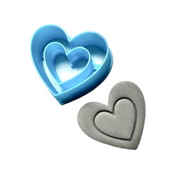 Paku Malzeme - 3D-Plastic mini cutter Heart Frame; 3,1*3,5 cm