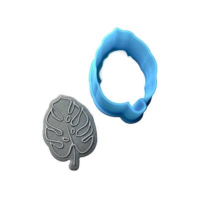 3D-Plastic mini cutter Monstera-2; 3,3*2,3 cm