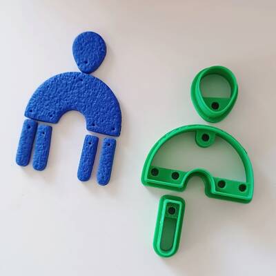 Plastik mini kalıp PaKuXHMJ collection BOHO RAINBOW; 5,5 cm