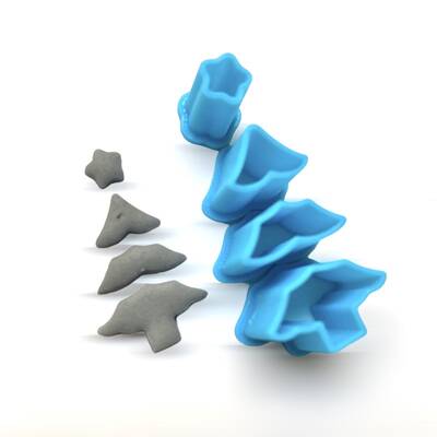 Plastik mini kalıp PINE TREE ( 4 parça ); 3 cm