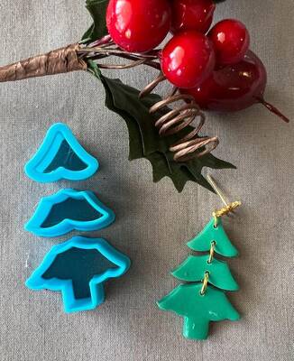 Plastik mini kalıp PINE TREE ( 4 parça ); 3 cm