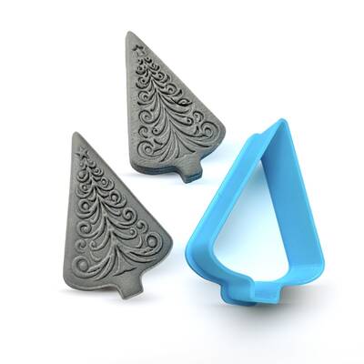 3D-Plastic mini cutter XMAS TREE-1; 4 cms