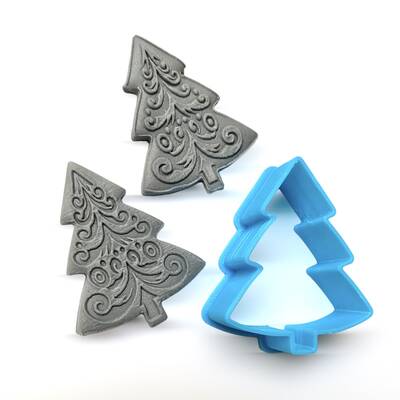 3D-Plastic mini cutter XMAS TREE-2; 4 cms
