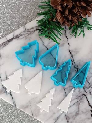 3D-Plastic mini cutter XMAS TREE-2; 4 cms