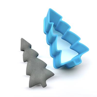 3D-Plastic mini cutter XMAS TREE-4; 4 cms