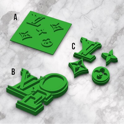 Paku Malzeme - Plastik stamp kaşe LV STAMP