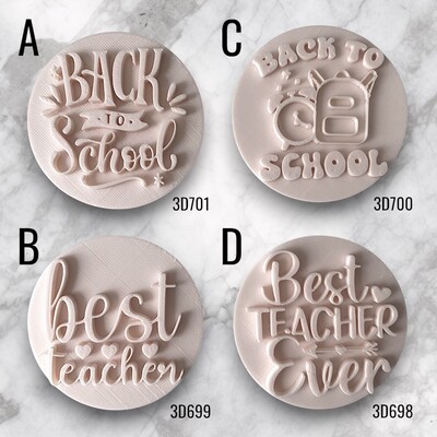 Paku Malzeme - Plastik stamp kaşe SCHOOL THEME; 6,5 cn