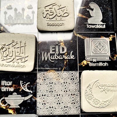 Pop-it acrylic stamp & cutter set RAMADAN CALENDER ARABIC (4 cm each); 16*16 cm - Thumbnail