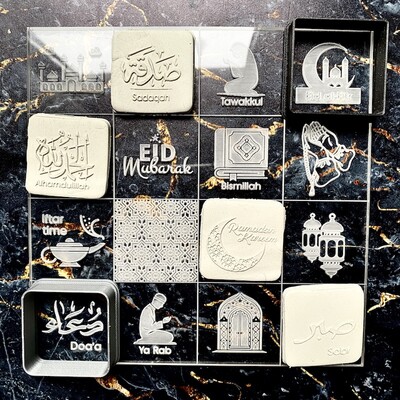 Pop-it acrylic stamp & cutter set RAMADAN CALENDER ARABIC (4 cm each); 16*16 cm - Thumbnail