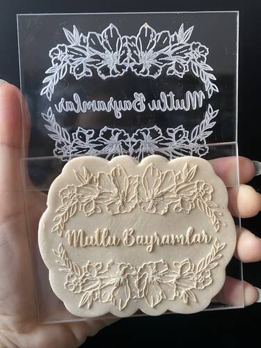 Pop-it acrylic stamp HAPPY EID (turkish); 10*8 cm