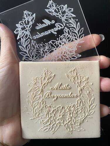 Pop-it acrylic stamp HAPPY EID (turkish); 8*8 cm