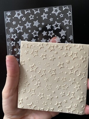 Paku Malzeme - Pop-it acrylic stamp STARS; 10x10 cm