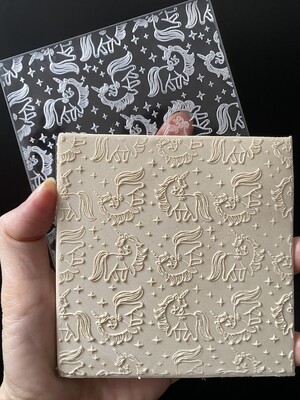 Paku Malzeme - Pop-it acrylic stamp UNICORN-1; 10x10 cm