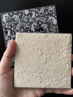 Paku Malzeme - Pop-it acrylic stamp UNICORN-3; 10x10 cm