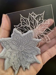 Paku Malzeme - Pop-it acrylic stamp Poinsettia Flower; 8,0*8,0 cm