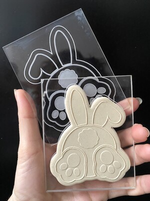 Paku Malzeme - Pop-it stamp kaşe BUNNY HOP; 10x8 cm Paku Malzeme - Pop-it stamp kaşe BUNNY HOP; 10x8 cm