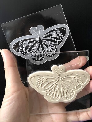 Paku Malzeme - Pop-it stamp kaşe BUTTERFLY; 8x8 cm