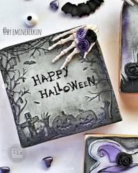 Paku Malzeme - Pop-it acrylic stamp HALLOWEEN FRAME; 8,0*8,0 cm (1)