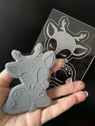 Paku Malzeme - Pop-it acrylic stamp Cute Bambi; 10,0*8,0 cm