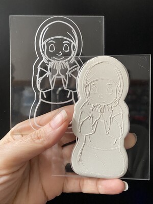 Paku Malzeme - Pop-it stamp kaşe DUA EDEN KADIN-2; 10*8 cm Paku Malzeme - Pop-it stamp kaşe DUA EDEN KADIN-2; 10*8 cm