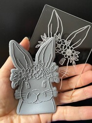 Paku Malzeme - Pop-it acrylic stamp EASTER BUNNY; 10,0*8,0 cm