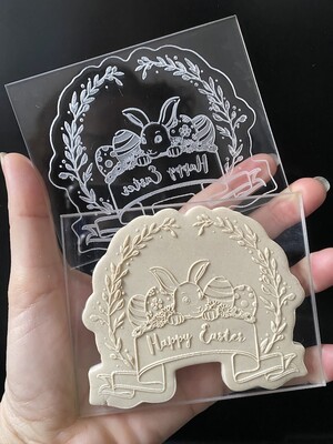 Paku Malzeme - Pop-it stamp kaşe EASTER WREATH; 10x80 cm