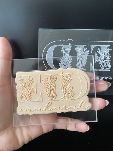Pop-it stamp kaşe EID MUBARAK FLORAL; 10x8 cm