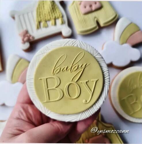 Pop-it stamp kaşe Erkek Bebek; 8,0*8,0 cm