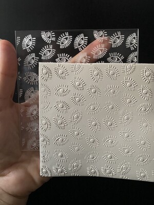 Paku Malzeme - Pop-it stamp kaşe EVIL EYE; 10,0*10,0 cm