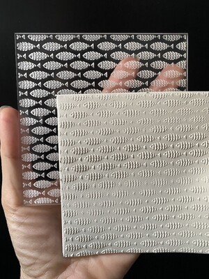 Paku Malzeme - Pop-it stamp kaşe FISH; 10,0*10,0 cm