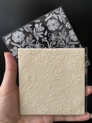 Paku Malzeme - Pop-it stamp kaşe FLORAL EMBROIDERY-1; 10x10 cm Paku Malzeme - Pop-it stamp kaşe FLORAL EMBROIDERY-1; 10x10 cm