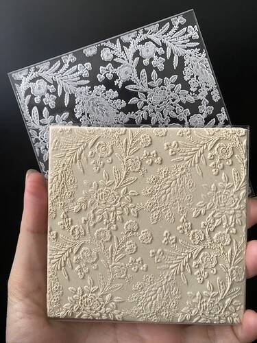 Pop-it stamp kaşe FLORAL EMBROIDERY-3; 10x10 cm