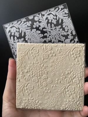 Paku Malzeme - Pop-it stamp kaşe FLORAL EMBROIDERY-3; 10x10 cm Paku Malzeme - Pop-it stamp kaşe FLORAL EMBROIDERY-3; 10x10 cm