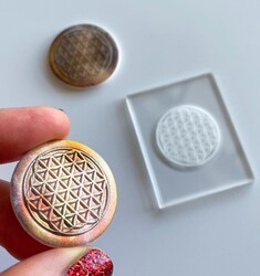 Paku Malzeme - Pop-it stamp kaşe Flower of Life; 5,0*3,0 cm (1)