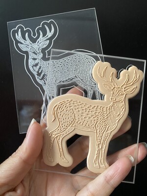 Paku Malzeme - Pop-it stamp kaşe GEYİK; 10x8 cm