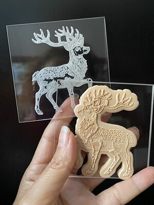 Paku Malzeme - Pop-it stamp kaşe GEYİK; 8x8 cm Paku Malzeme - Pop-it stamp kaşe GEYİK; 8x8 cm