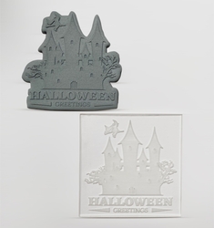 Paku Malzeme - Pop-it acrylic stamp HALLOWEEN GREETINGS-2; 8,0*8,0 cm