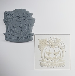 Paku Malzeme - Pop-it acrylic stamp HALLOWEEN Trick or Treat; 8,0*8,0 cm