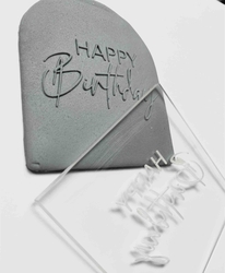 Paku Malzeme - Pop-it acrylic stamp HAPPY BIRTHDAY-1; 8,0*8,0 cm