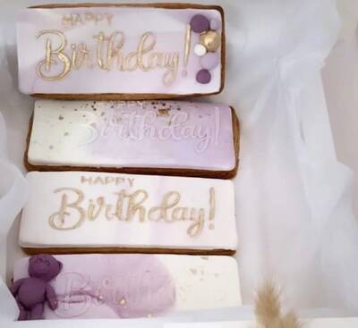 Pop-it acrylic stamp HAPPY BIRTHDAY; 10,2*5,6 cm