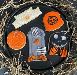 Paku Malzeme - Pop-it acrylic stamp HAPPY HALLOWEEN Lettering-1; 12,0*5,0 cm (1)