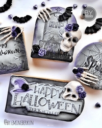 Paku Malzeme - Pop-it acrylic stamp HAPPY HALLOWEEN Lettering-2; 12,0*5,0 cm (1)