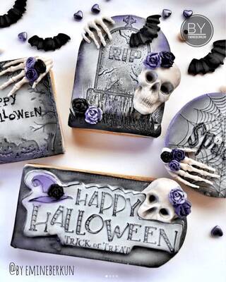 Pop-it acrylic stamp HAPPY HALLOWEEN Lettering-2; 12,0*5,0 cm