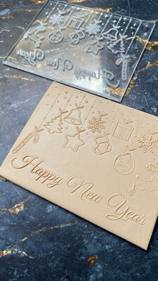 Paku Malzeme - Pop-it stamp kaşe HAPPY NEW YEAR GARLAND;10x8 cm (1)