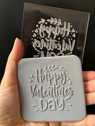 Paku Malzeme - Pop-it acrylic stamp Happy Valentines Day; 8,0*8,0 cm