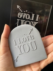 Paku Malzeme - Pop-it acrylic stamp I LOVE YOU; 8,0*8,0 cm