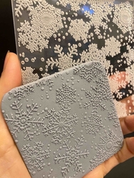 Paku Malzeme - Pop-it acrylic stamp SNOWFLAKES TEXTURE; 10,0*10,0 cm