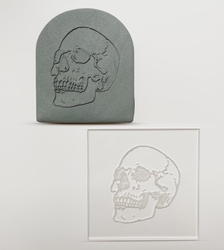 Paku Malzeme - Pop-it acrylic stamp SKULL; 8,0*8,0 cm