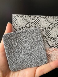 Paku Malzeme - Pop-it acrylic stamp LACE; 10,0*10,0 cm