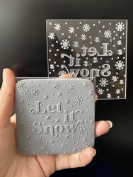 Paku Malzeme - Pop-it acrylic stamp Let it Snow; 8,0*8,0 cm